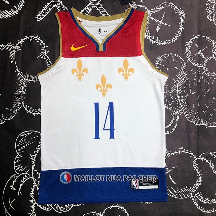 Maillot New Orleans Pelicans Brandon Ingram NO 14 Ville 2020-21 Blanc